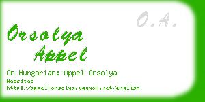 orsolya appel business card